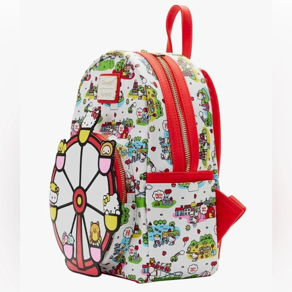 NWT Loungefly Hello Kitty And Friends Carnival Mini Backpack White Red